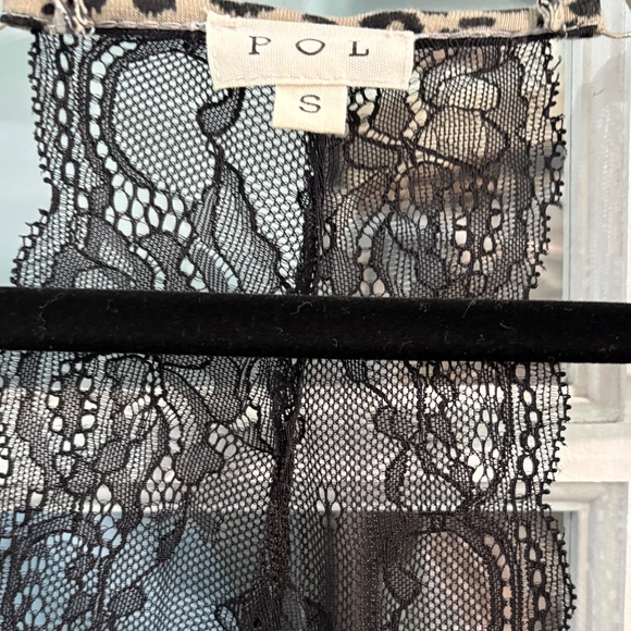 POL Leopard Print Lace Back Button-Front Cami Tank Top – Size S - Picture 3 of 4